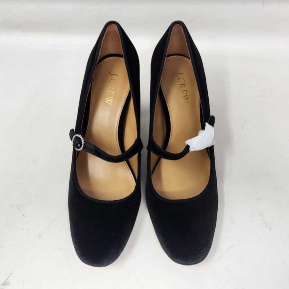 New women's 6.5 J Crew Factory velvet Mary Jane pumps in Black - Picture 8 of 11